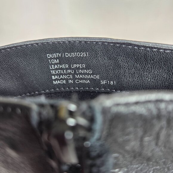 NWT Steve Madden Women's Dusty Block-Heel Black Leather Booties - Picture 5 of 7